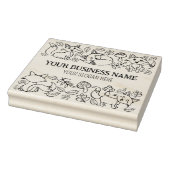 Tampons Encreurs Cute Fox Automne Motif Custom Business, Grand (Tampon)