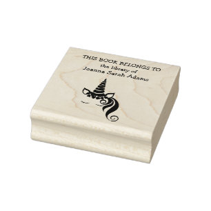 Tampons Encreurs Cute Girly Unicorn Livre Belongs Bibliothèque Plaq