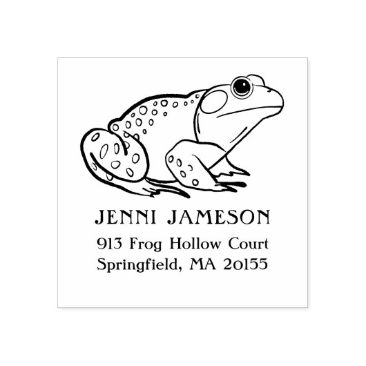 Tampons Encreurs Cute Grenouille Adresse de retour Timbre en caoutc (Impression)