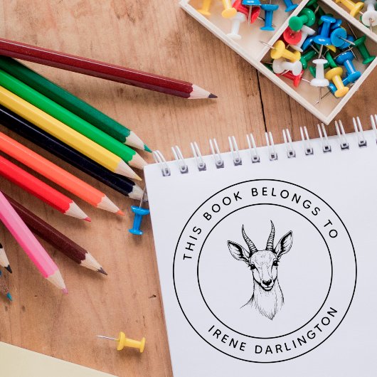 Tampons Encreurs Cute Ibex Baby Ce livre appartient au nom de l'enf