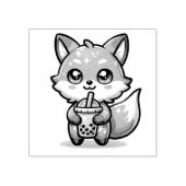 Tampons Encreurs Cute Kawaii Fox avec thé à bulle (Impression)