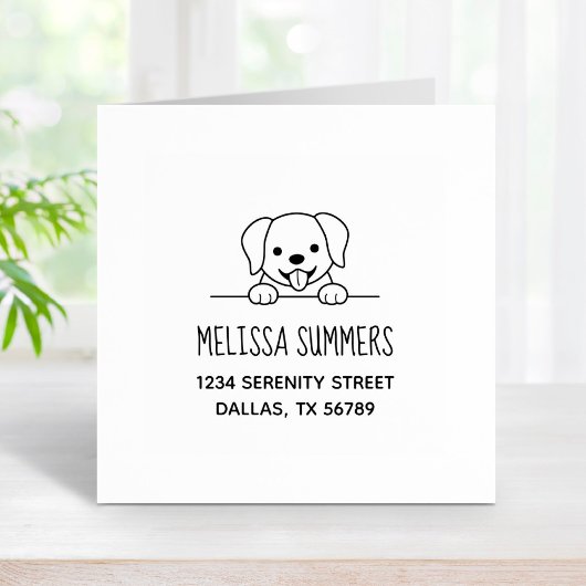 Tampons Encreurs Cute Labrador Retriever Peeeking Adresse 2