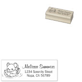 Tampons Encreurs Cute Little Mouse Leaf Boat Return Address (Tamponné)