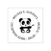 Tampons Encreurs Cute Little Panda Bamboo Round Adresse 4 (Impression)