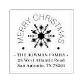 Tampons Encreurs Cute Modern Snowflake Christmas Winter Address (Impression)