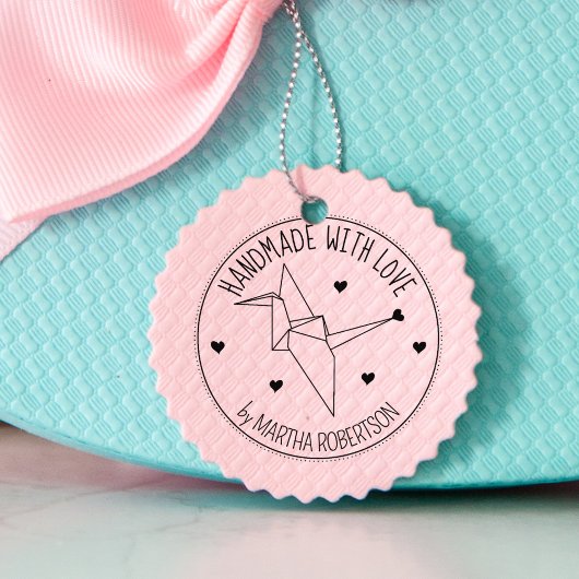 Tampons Encreurs Cute Origami sur mesure fait à la main avec amour,