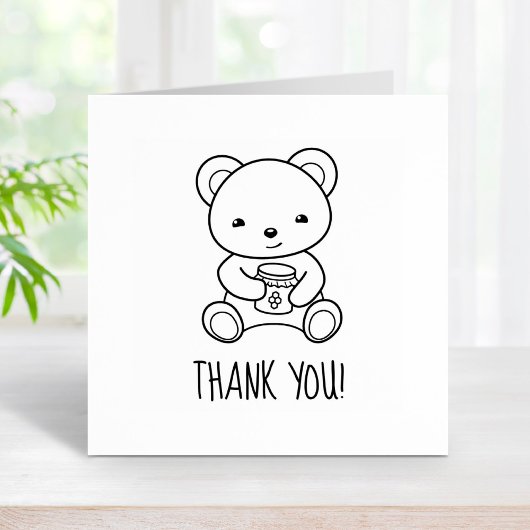 Tampons Encreurs Cute Ours en Teddy tenant un Merci de bocal de mie