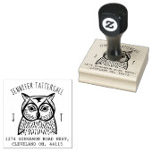 Tampons Encreurs Cute Owl Animal Monogramme & Nom Adresse de retour (Tamponné)