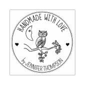 Tampons Encreurs Cute Owl sur mesure fait à la main avec amour, (Impression)