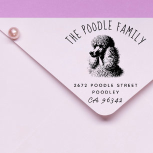 Tampons Encreurs Cute Poodle Nom de famille Adresse de retour