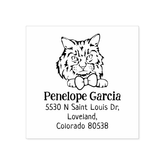 Tampons Encreurs Cute Ragamuffin Cat Adresse de retour (Impression)