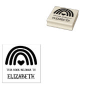 Tampons Encreurs Cute Rainbow Heart Ce Livre Appartient À Bookplate (Tamponné)