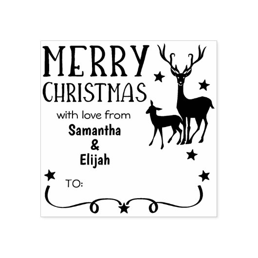 Tampons Encreurs Cute Reindeer Joyeux Noël avec amour (Impression)