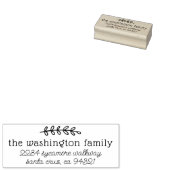 Tampons Encreurs Cute Retro Script & Rustic Branch Adresse de famil (Tamponné)