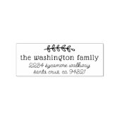 Tampons Encreurs Cute Retro Script & Rustic Branch Adresse de famil (Impression)