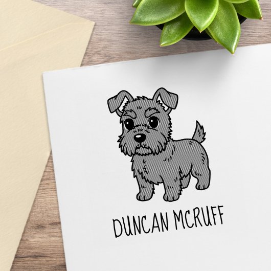 Tampons Encreurs Cute Scottish Terrier Dog Custom Name