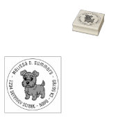 Tampons Encreurs Cute Scottish Terrier Dog Round Address (Tamponné)