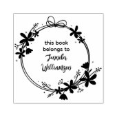 Tampons Encreurs Cute Script Floral Wreath Ce Livre Appartient À (Impression)