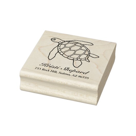 Tampons Encreurs Cute Sea Turtle Nom Adresse (Tampon)
