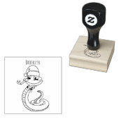 Tampons Encreurs Cute serpent vert avec chapeau santa dessin animé (Tamponné)