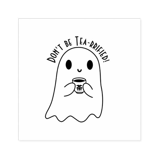 Tampons Encreurs Cute Smiling Ghost & japonais Tea Kanji (Impression)