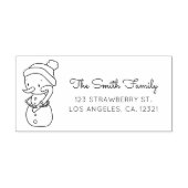 Tampons Encreurs Cute Snowman Candy Cane Return Address (Impression)