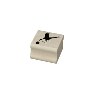 Tampons Encreurs Cute Stork Bird Baby shower Papier à lettres perso