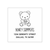 Tampons Encreurs Cute Teddy Bear tenant un pot de miel Adresse (Impression)