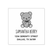 Tampons Encreurs Cute Teddy Bear tenant une adresse Berry (Impression)