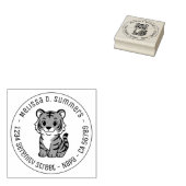 Tampons Encreurs Cute Tiger Cub Round Address (Tamponné)