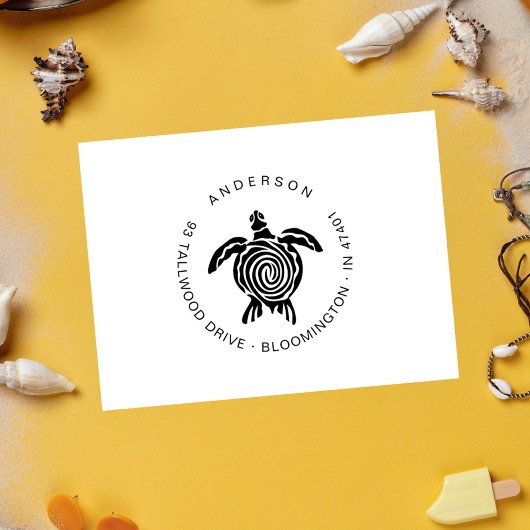 Tampons Encreurs Cute Turtle Modern Tropical Custom Adresse de reto