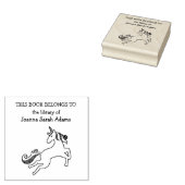 Tampons Encreurs Cute Unicorn Book Belongs Nom de la bibliothèque P (Tamponné)