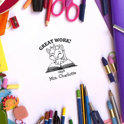 Tampons Encreurs Cute Unicorn Personnalisé Enseignant Salle de clas