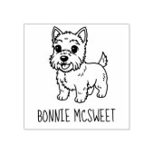 Tampons Encreurs Cute West Highland Terrier Dog Custom Name (Impression)