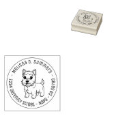 Tampons Encreurs Cute West Highland Terrier Dog Round Address (Tamponné)