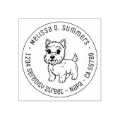 Tampons Encreurs Cute West Highland Terrier Dog Round Address (Impression)