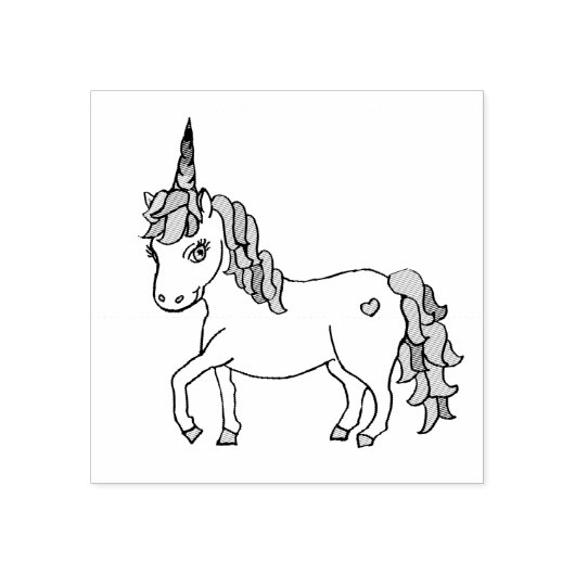 Tampons Encreurs Cute Whimsical Unicorn (Impression)