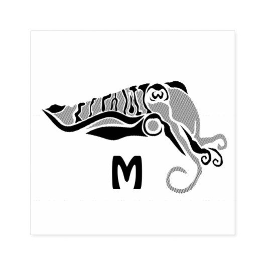 Tampons Encreurs Cuttlefish primitif dans un style stylo foncé (Impression)