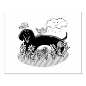 Tampons Encreurs Dachshund de printemps (noir et tan) Mignonne chie (Impression)