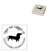 Tampons Encreurs Dachshund Pet Chien Silhouette Bibliothèque Nom du (Tamponné)