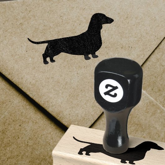 Tampons Encreurs Dachshund Silhouette | Chien Wiener à revêtement l
