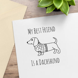 Tampons Encreurs Dachshund Wiener Dog Plaid Sweater Citation 2