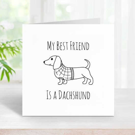 Tampons Encreurs Dachshund Wiener Dog Plaid Sweater Citation 2