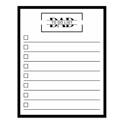 Tampons Encreurs Dad Modern Monogram 4" x 5" To Do List (Impression)