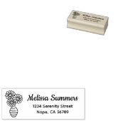 Tampons Encreurs Daisy Flowers Bouquet Vase Address (Tamponné)