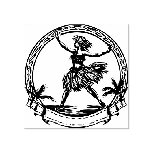 Tampons Encreurs Danseuse hawaïenne en caoutchouc (Impression)