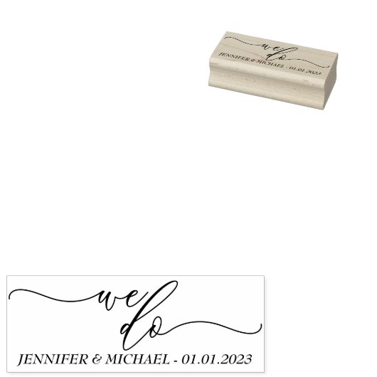 Tampons Encreurs Date du mariage de script (Tamponné)