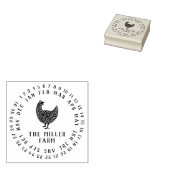 Tampons Encreurs Date Moderne Du Mois Oeufs Frais Poulet (Tamponné)