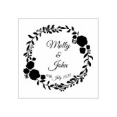Tampons Encreurs Date Rustique Monogramme Wreath Mariage personnali (Impression)