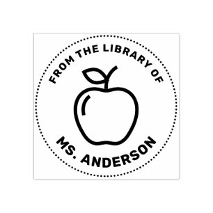 Tampons Encreurs De La Bibliothèque D'Apple Professeur Personnalisé